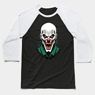 White Evil Clown Baseball T-Shirt